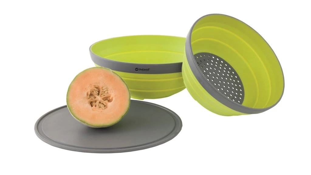Outwell Collaps Bowl & Colander Set Shadow Green 3 Outwell Collaps Bowl & Colander Set Shadow Green