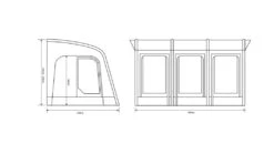 Outdoor Revolution Sportlite Air 400 Awning -Outwell || Vango || Fiamma Sales orca1010 whitebackground florrplan