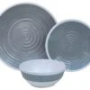 Outdoor Revolution Premium 12pc Melamine Plate And Bowl Set Pastel Grey